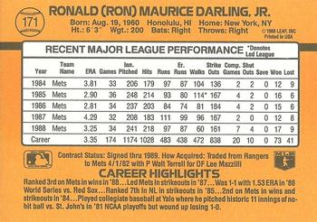 Ron Darling  baseball card collectible - Main Image 2
