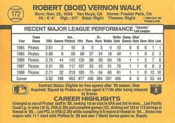 Bob Walk  baseball card collectible - Main Image 2