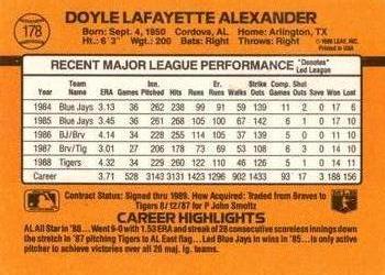 Doyle Alexander  baseball card collectible - Main Image 2