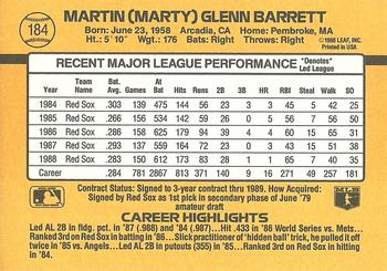 Marty Barrett  baseball card collectible - Main Image 2