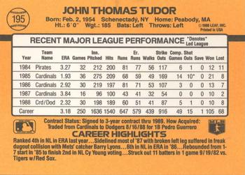 John Tudor  baseball card collectible - Main Image 2