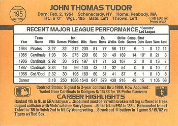 John Tudor  baseball card collectible - Main Image 2