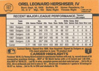 Orel Hershiser  baseball card collectible - Main Image 2