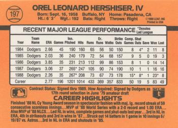 Orel Hershiser  baseball card collectible - Main Image 2
