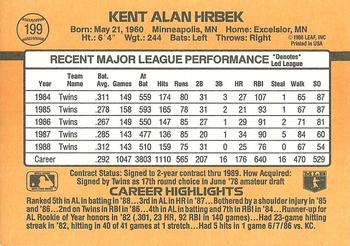 Kent Hrbek  baseball card collectible - Main Image 2