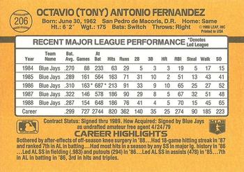 Tony Fernandez  baseball card collectible - Main Image 2