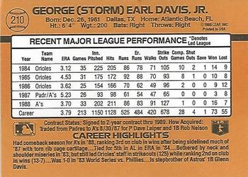 Storm Davis  baseball card collectible - Main Image 2