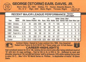 Storm Davis  baseball card collectible - Main Image 2