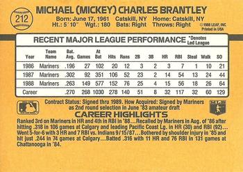 Mickey Brantley  baseball card collectible - Main Image 2