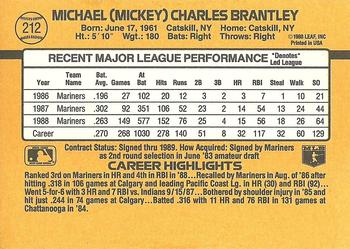 Mickey Brantley  baseball card collectible - Main Image 2