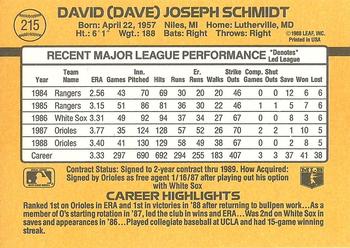 Dave Schmidt  baseball card collectible - Main Image 2