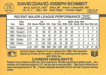 Dave Schmidt  baseball card collectible - Main Image 2