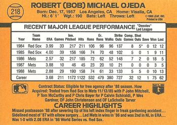 Bob Ojeda  baseball card collectible - Main Image 2