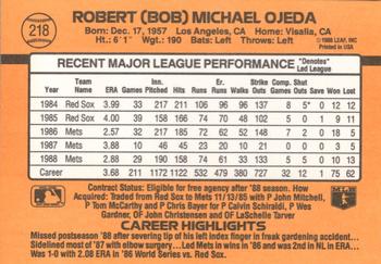 Bob Ojeda  baseball card collectible - Main Image 2
