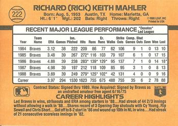 Rick Mahler  baseball card collectible - Main Image 2