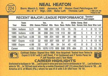 Neal Heaton  baseball card collectible - Main Image 2