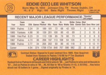 Ed Whitson  baseball card collectible - Main Image 2