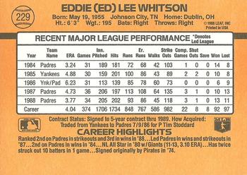 Ed Whitson  baseball card collectible - Main Image 2