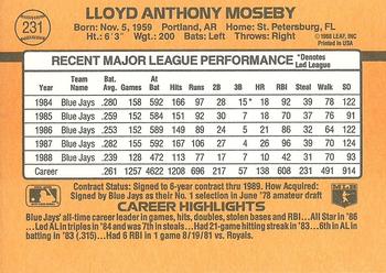 Lloyd Moseby  baseball card collectible - Main Image 2