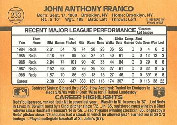John Franco  baseball card collectible - Main Image 2