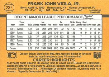 Frank Viola  baseball card collectible - Main Image 2