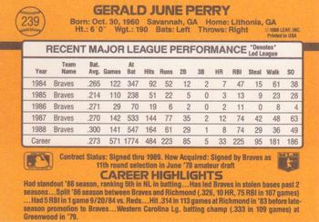 Gerald Perry  baseball card collectible - Main Image 2