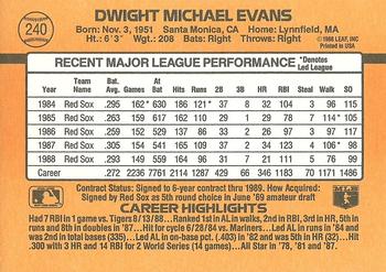 Dwight Evans  baseball card collectible - Main Image 2