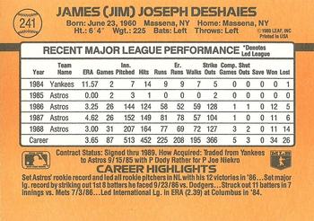 Jim Deshaies  baseball card collectible - Main Image 2
