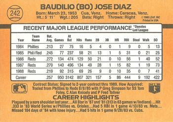 Bo Diaz  baseball card collectible - Main Image 2
