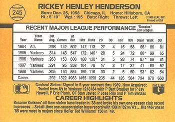 Rickey Henderson  baseball card collectible - Main Image 2