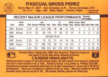 Pascual Perez  baseball card collectible - Main Image 2