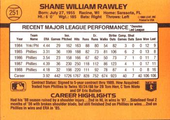 Shane Rawley  baseball card collectible - Main Image 2
