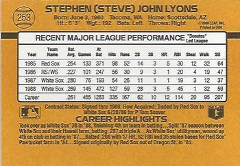 Steve Lyons  baseball card collectible - Main Image 2