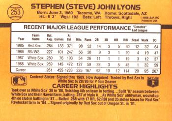 Steve Lyons  baseball card collectible - Main Image 2