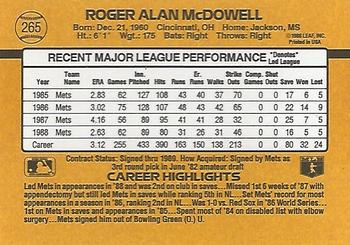 Roger McDowell  baseball card collectible - Main Image 2