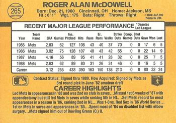 Roger McDowell  baseball card collectible - Main Image 2