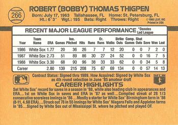 Bobby Thigpen  baseball card collectible - Main Image 2