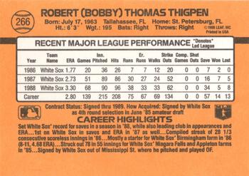 Bobby Thigpen  baseball card collectible - Main Image 2