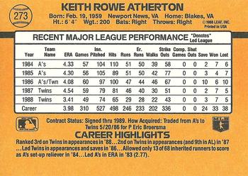 Keith Atherton  baseball card collectible - Main Image 2