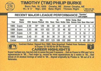 Tim Burke  baseball card collectible - Main Image 2