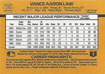 Vance Law  baseball card collectible - Main Image 2