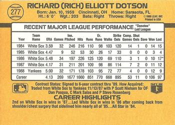 Rich Dotson  baseball card collectible - Main Image 2