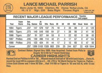 Lance Parrish  baseball card collectible - Main Image 2
