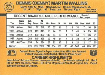 Denny Walling  baseball card collectible - Main Image 2