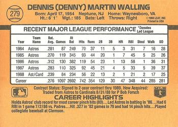 Denny Walling  baseball card collectible - Main Image 2