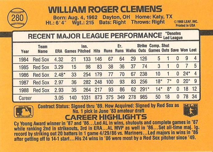 Roger Clemens  baseball card collectible - Main Image 2