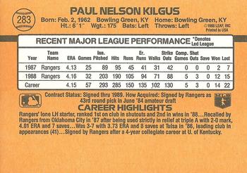 Paul Kilgus  baseball card collectible - Main Image 2