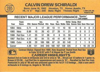 Calvin Schiraldi  baseball card collectible - Main Image 2