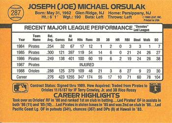 Joe Orsulak  baseball card collectible - Main Image 2