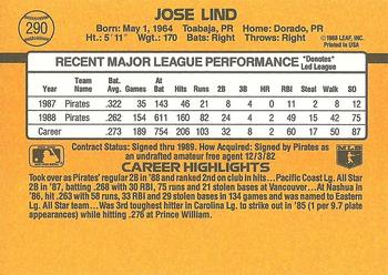 Jose Lind  baseball card collectible - Main Image 2